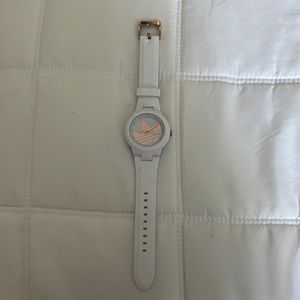 White and gold adidas watch